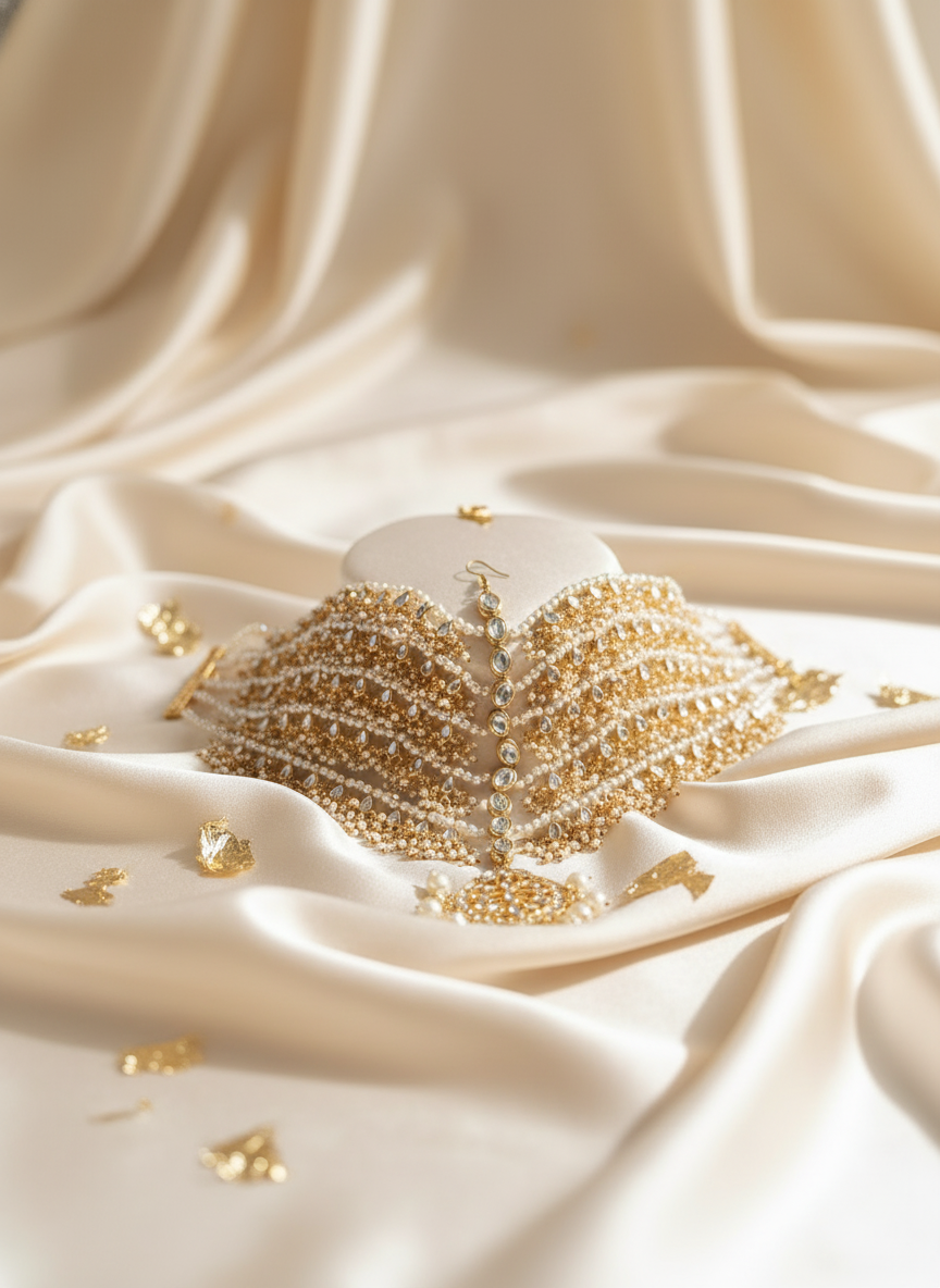 Ivory silk with gold leaf