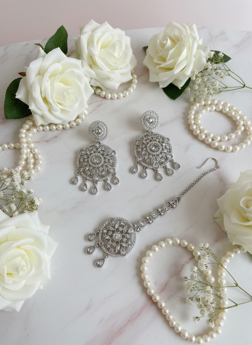 Luxury bridal jewelry with pastel pink styling