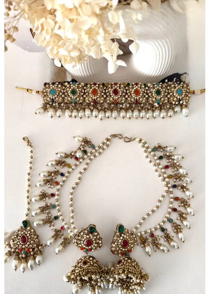 Gold Tone Multi necklace set