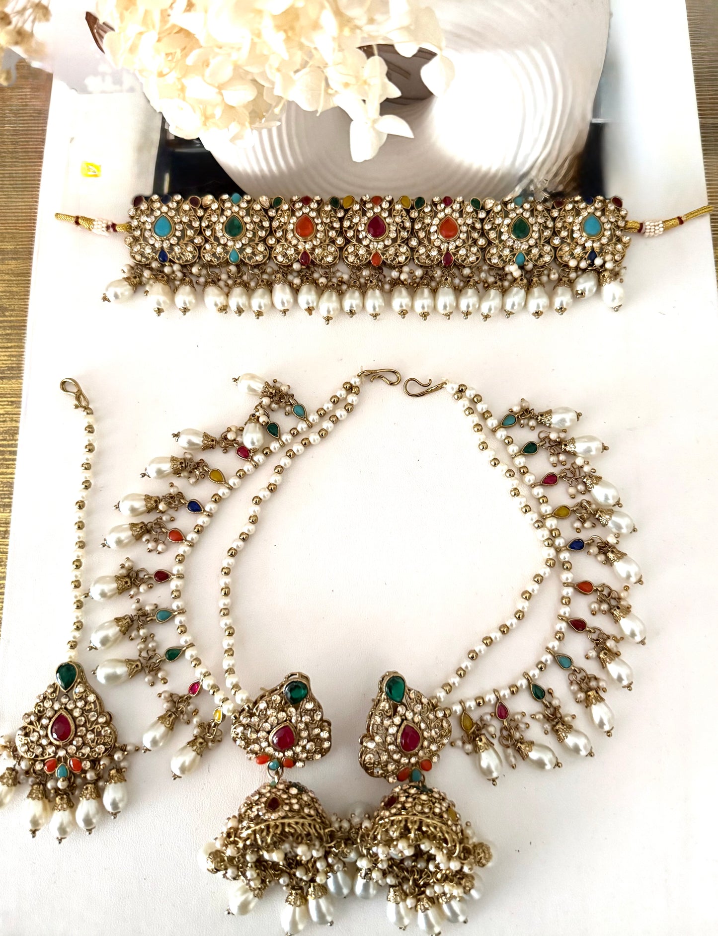 Gold Tone Multi necklace set