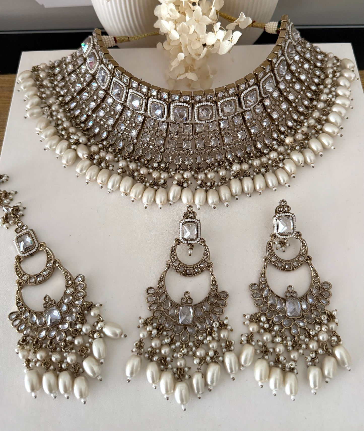 Semi Bridal Gold Necklace Set