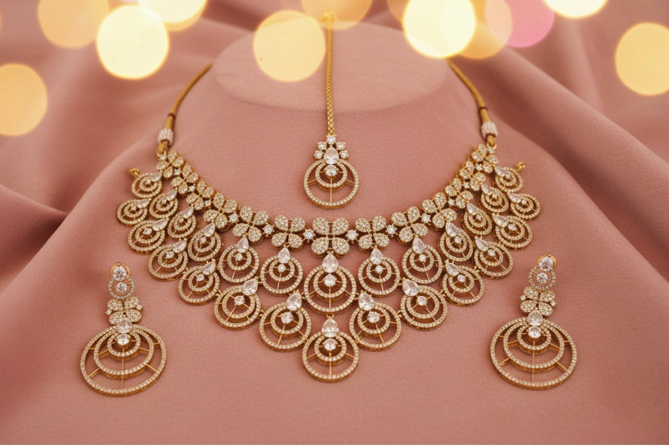 Gold American Diamond (AD) Set