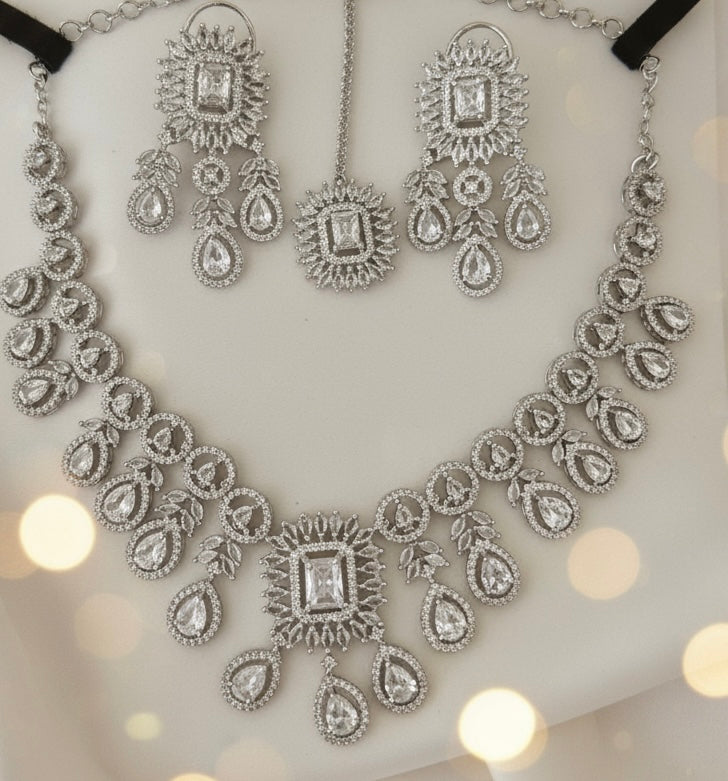 Silver American Diamond (AD) Set