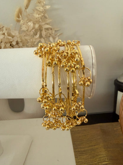 Kashmiri Gold Dangling Bangles