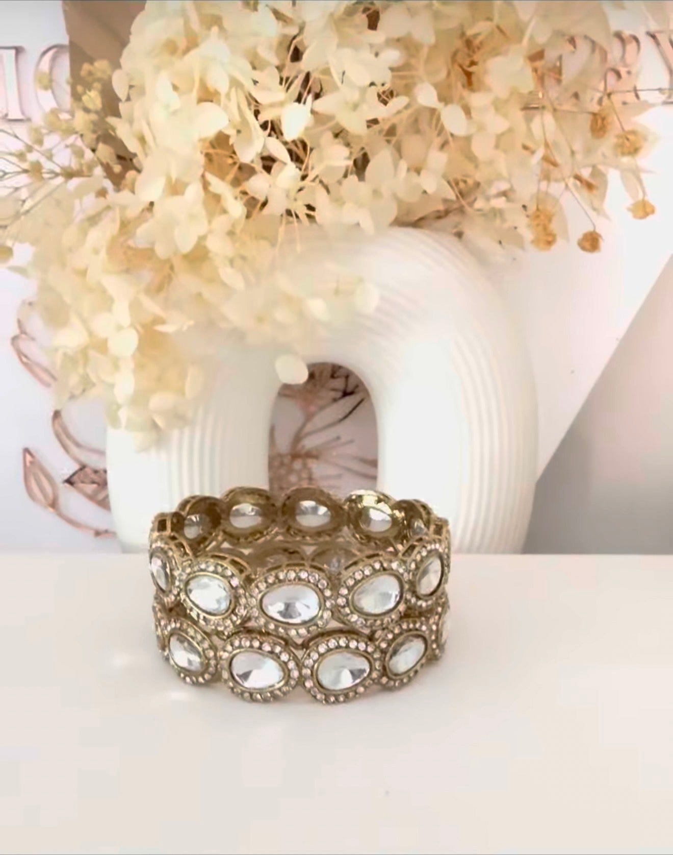 Silver Diamonds and CZs Bangle Kada