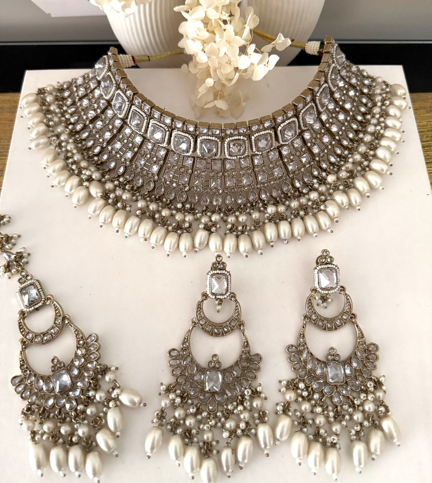 Semi Bridal Gold Necklace Set