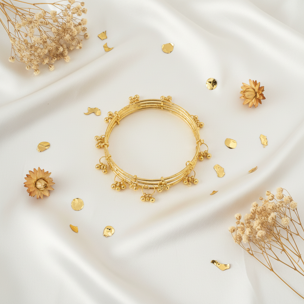 Kashmiri Gold Dangling Bangles