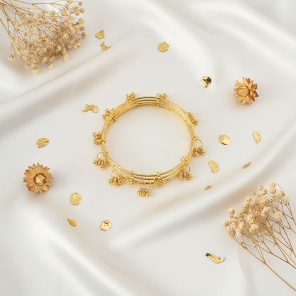 Kashmiri Gold Dangling Bangles