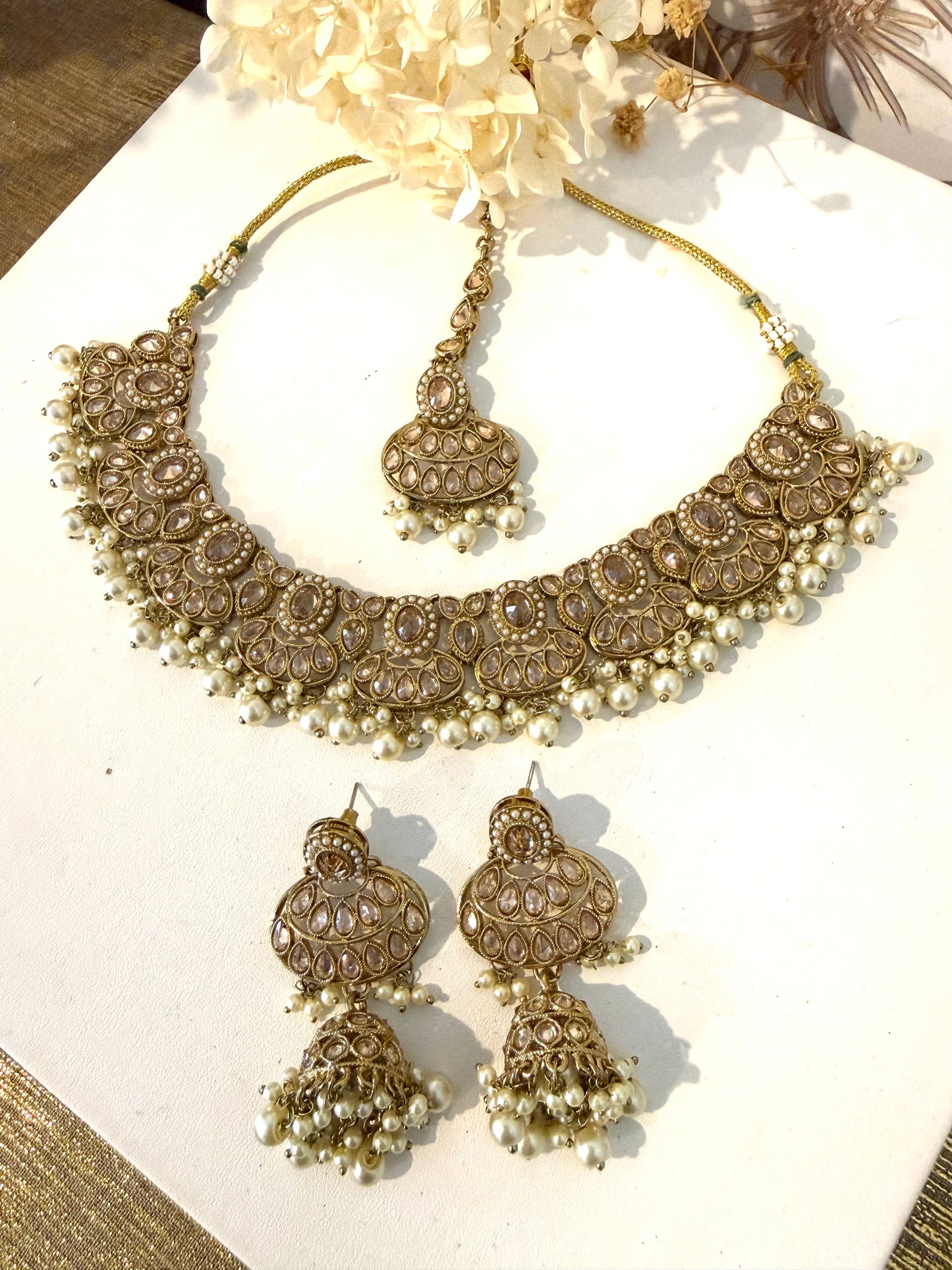 Gold Tone Necklace Set