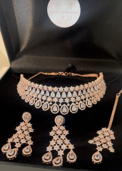 Rose Gold American Diamond Set
