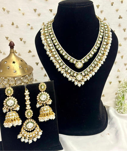 Gold Tone Two Layered necklace Set