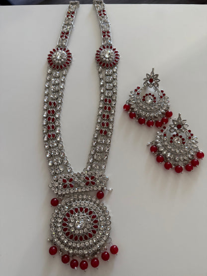 Silver & Red Long Haar Set