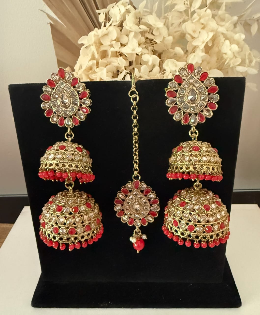 Jhumka Earrings & Tikka Set