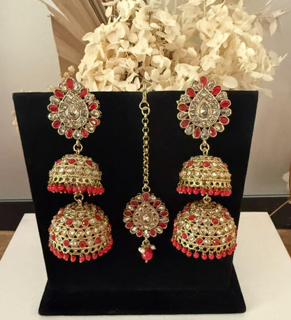 Jhumka Earrings & Tikka Set