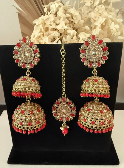 Jhumka Earrings & Tikka Set