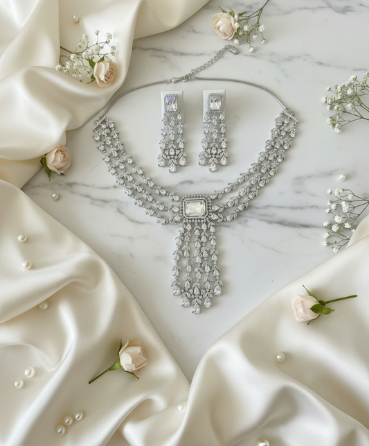 American Diamond Set with Decorative Elements