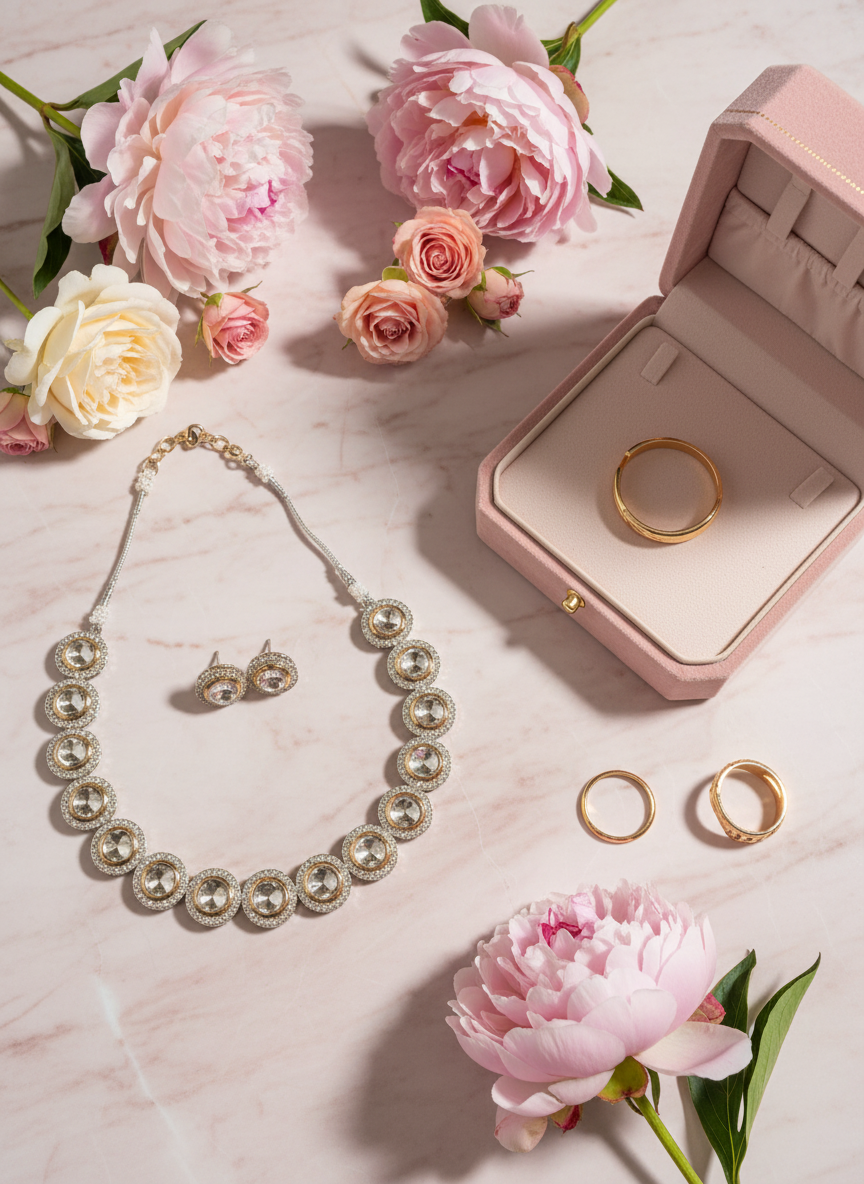 Blush Pink Marble with Florals