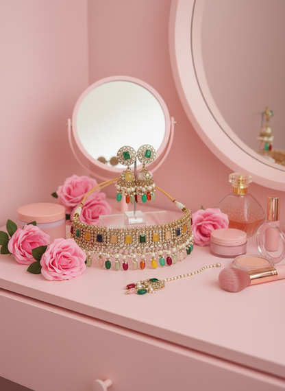 Bridal Jewelry on Pastel Pink Vanity
