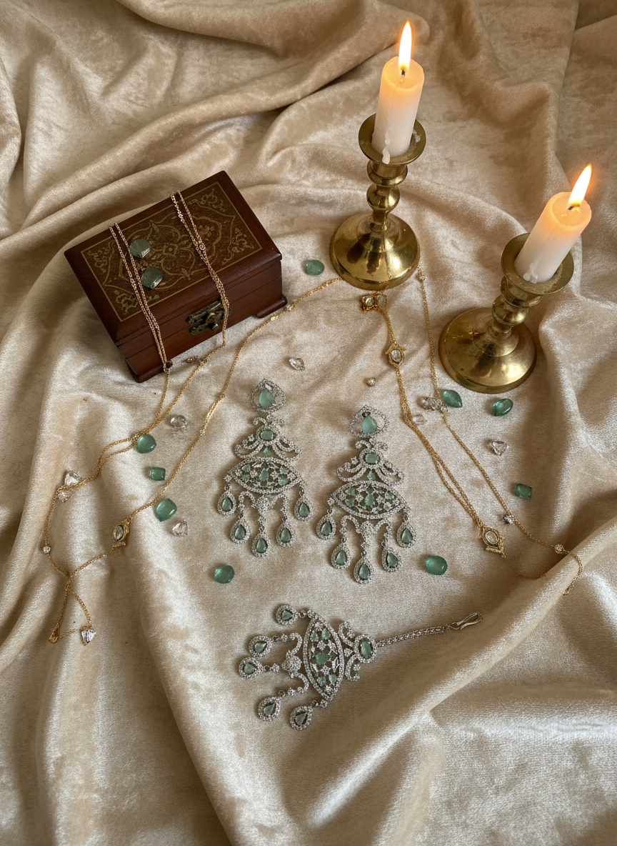 Champagne and gold velvet setup