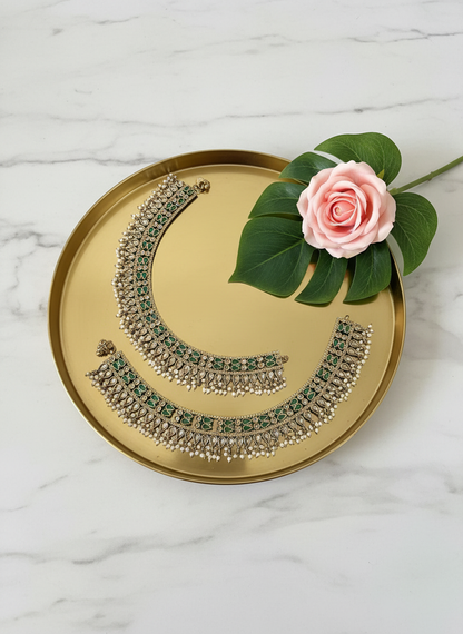 Clean Gold Tray with Greenery