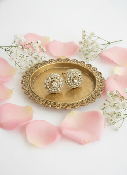 Crystal earrings vintage tray