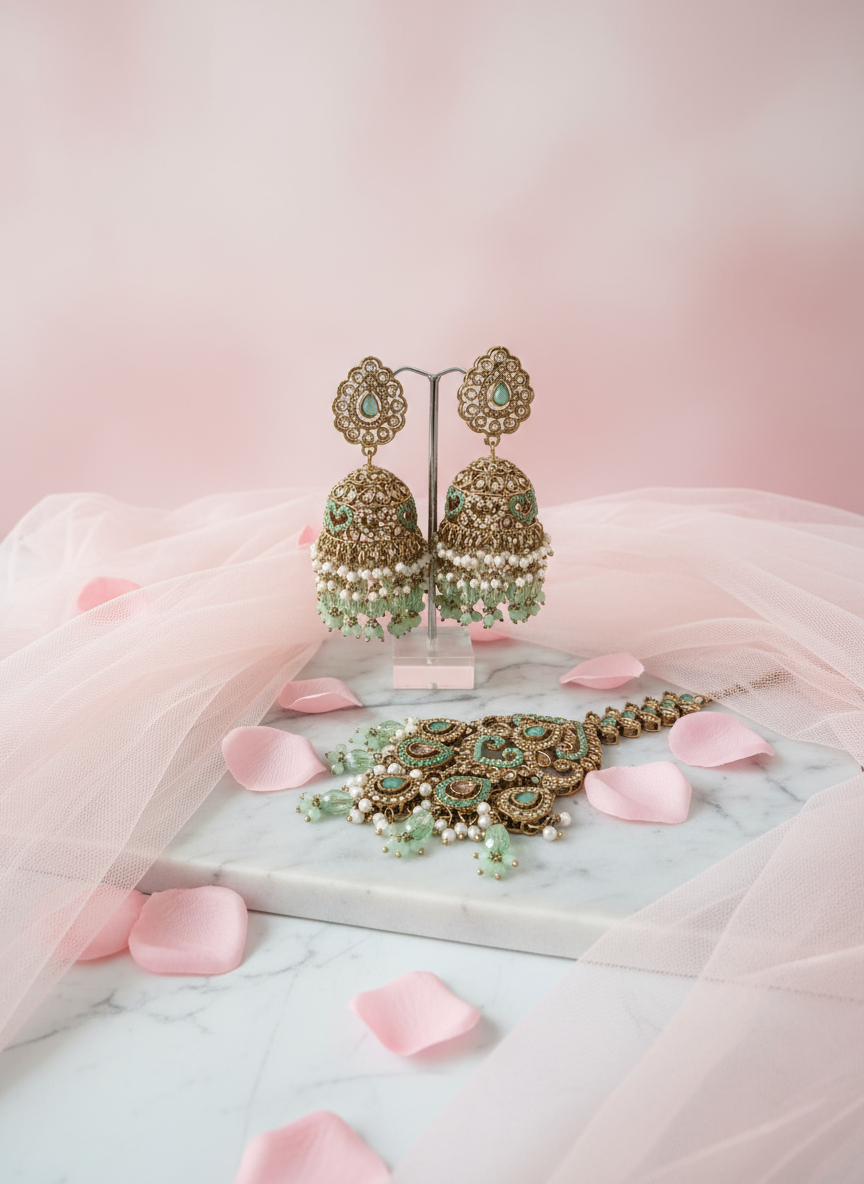 Elegant Jhumka - Image 4 with Rose Petals