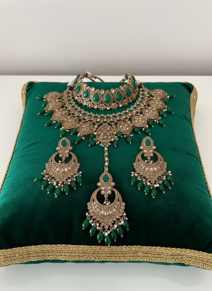 Emerald Velvet Cushion Display