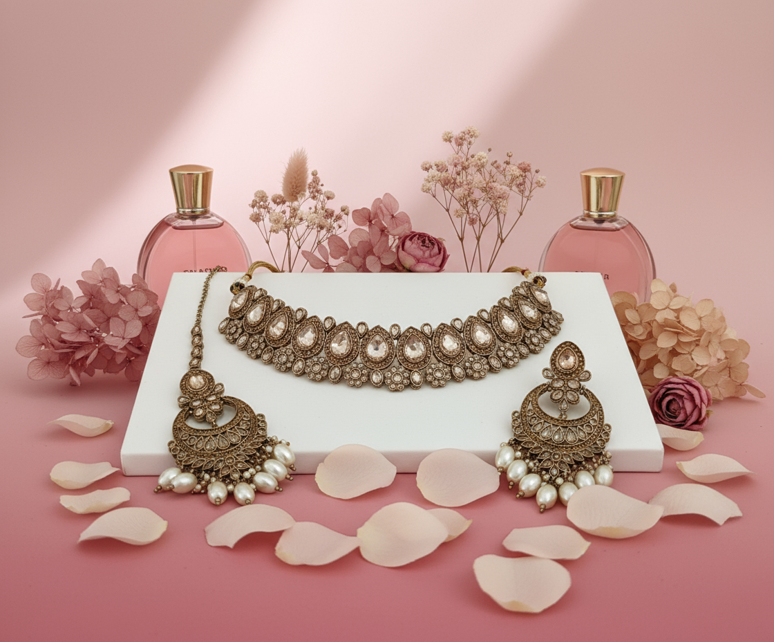 Gold Tone Necklace Set 4