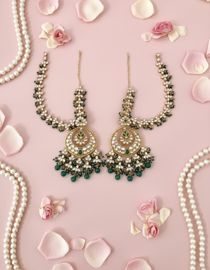 Green and Gold Jewelry - Exact Match with New Background