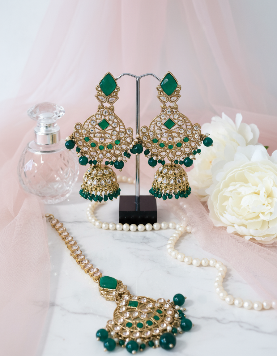 Green & Gold Jhumki