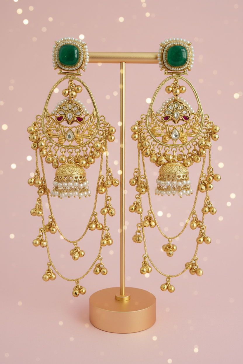 Green Stone - Luxury Earring Holder