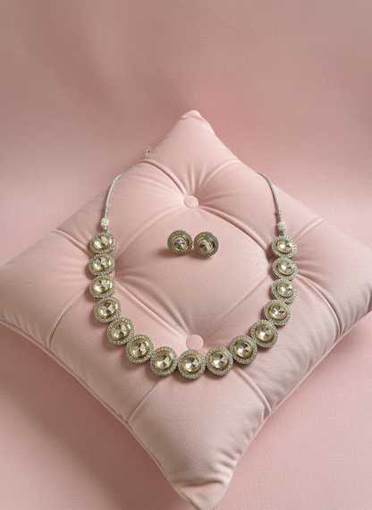 Jewelry Set on Pastel Pink Cushion