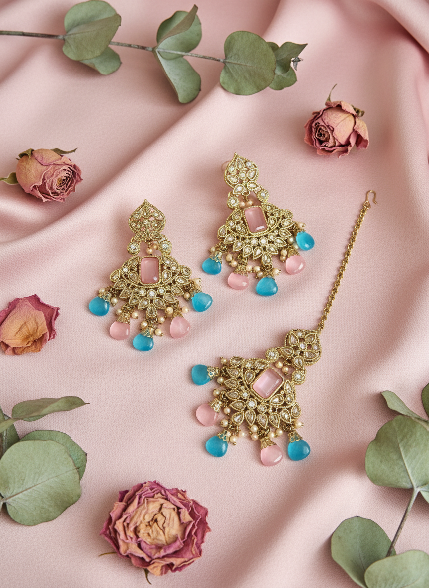 Jewelry with rose petals styling