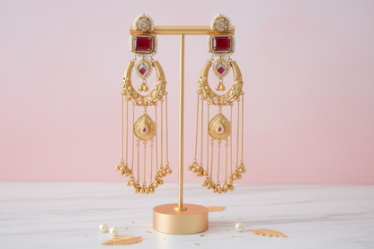 Kundan Earrings on Stand