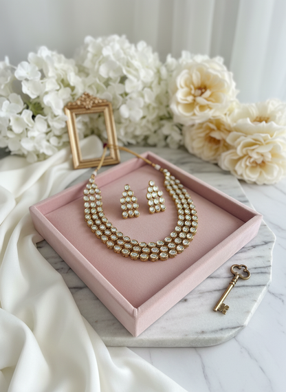 Kundan jewelry with hydrangeas and vintage elements