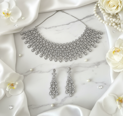 Luxury American Diamond Set - Closer View with Side Decor