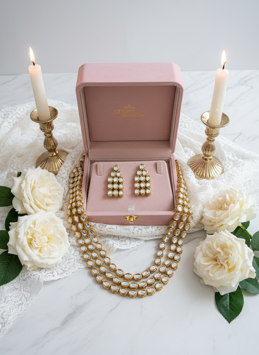 Luxury styled kundan jewelry set