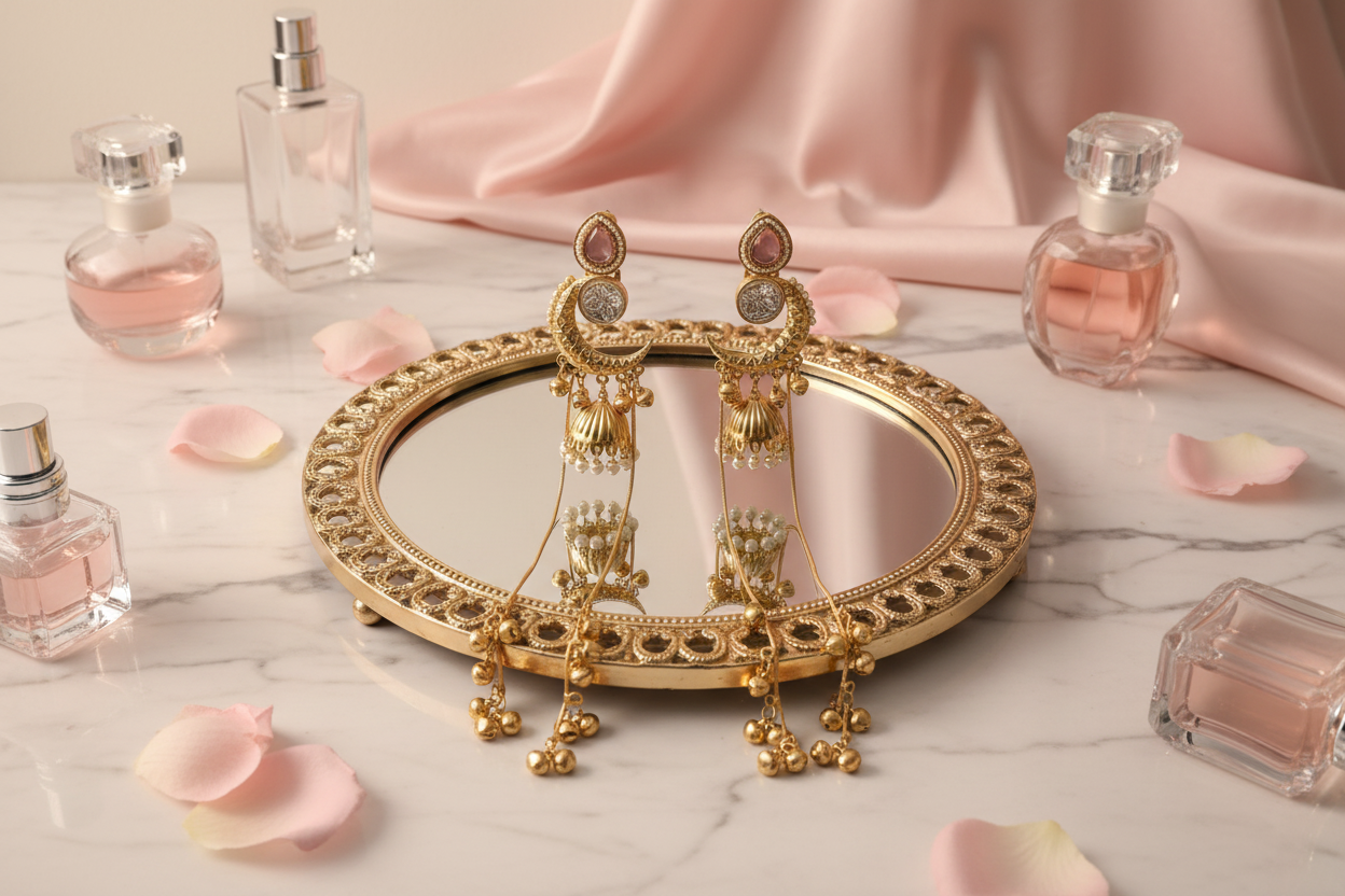 Mauve Chand Bali - Vanity New