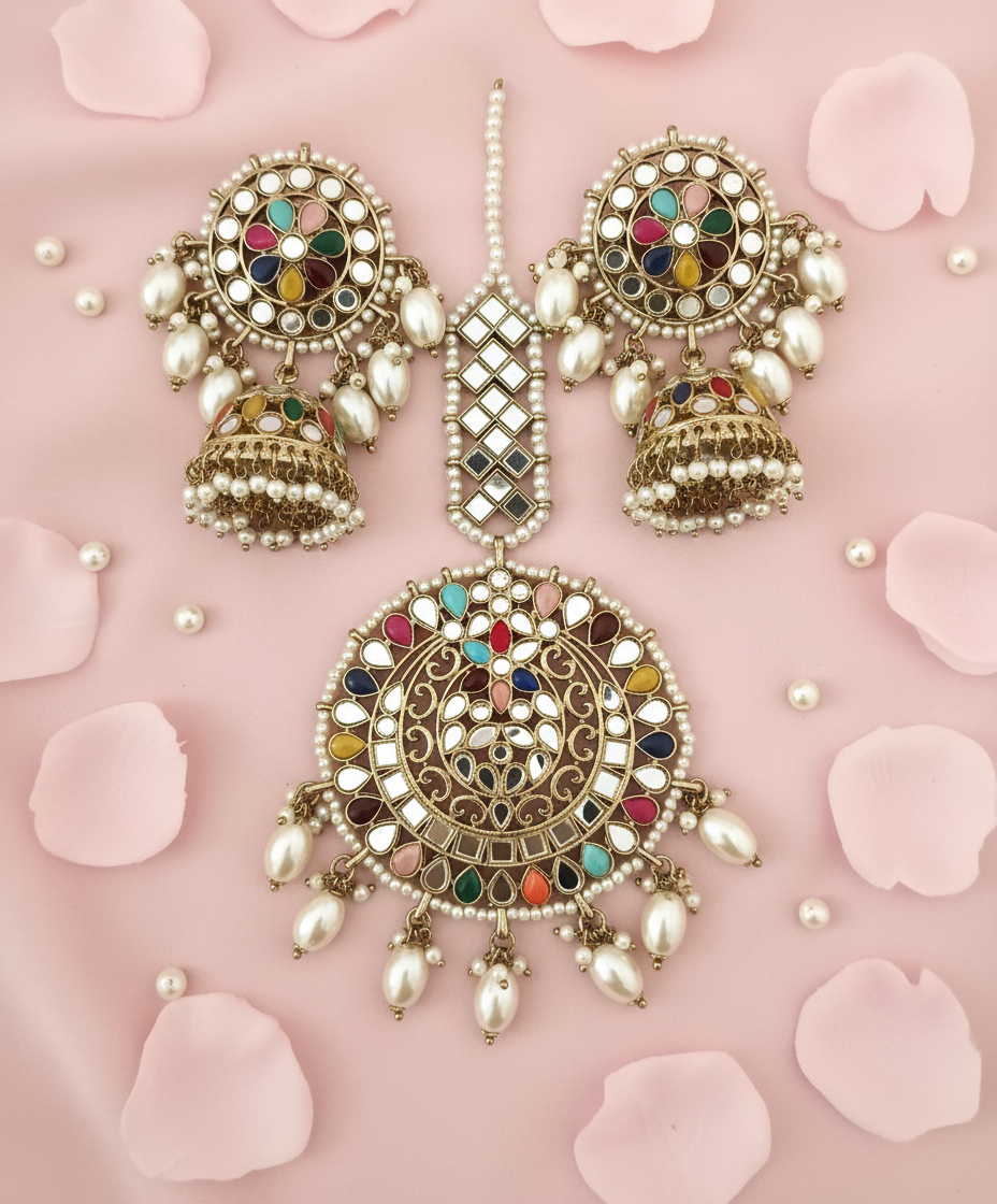 Multi Colour Jhumki Set Image 2