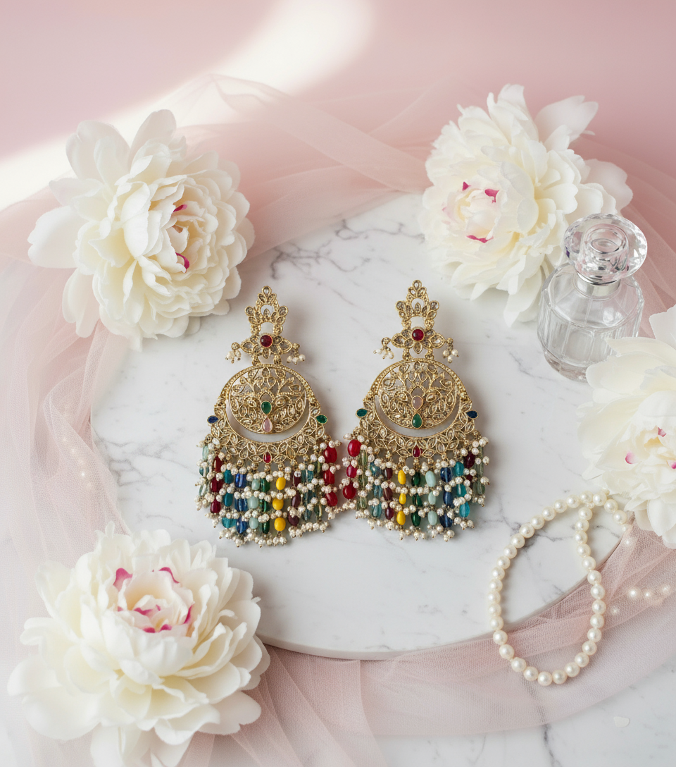 Multi Colour Oversized Earrings