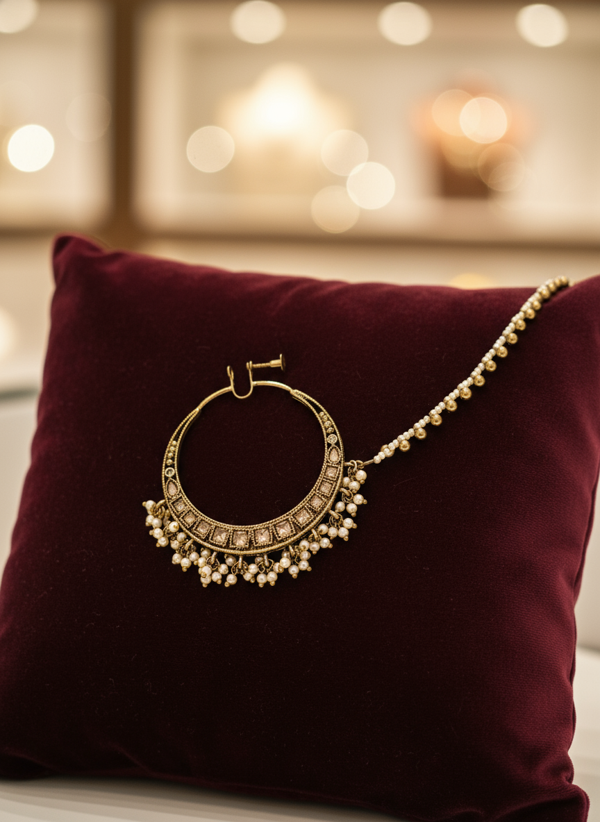 Nose ring on jewelry display