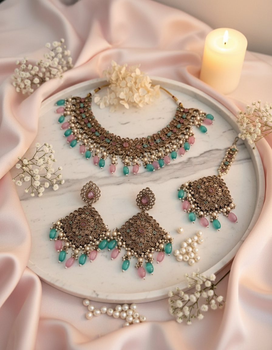 Pale Pink Satin Display