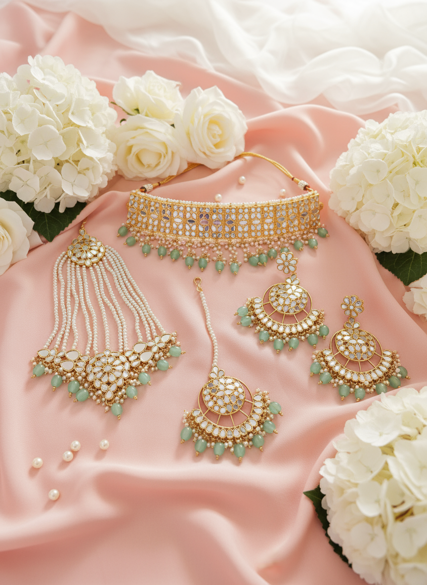 Pastel coral pink with hydrangeas