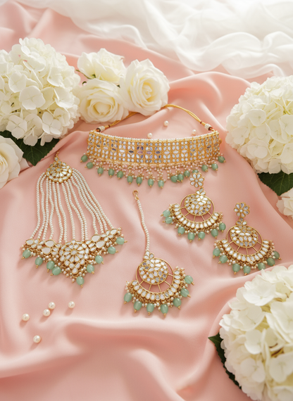 Pastel coral pink with hydrangeas