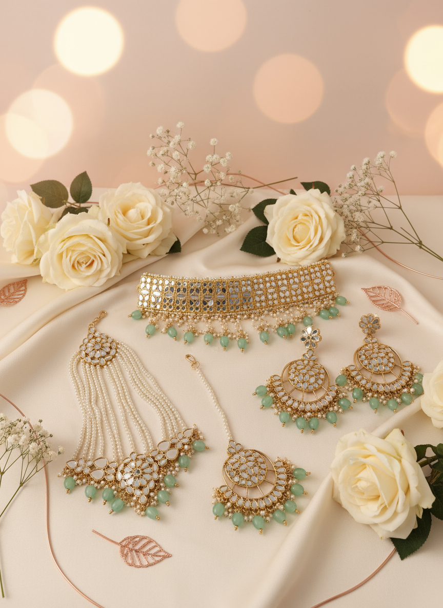 Pastel peach with cream roses