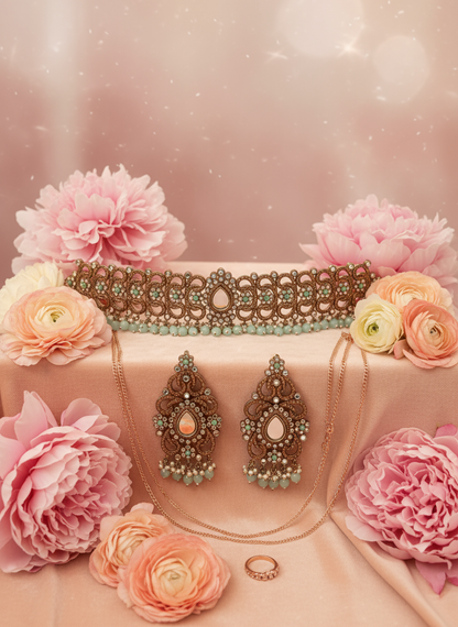 Peach and blush pink with peonies