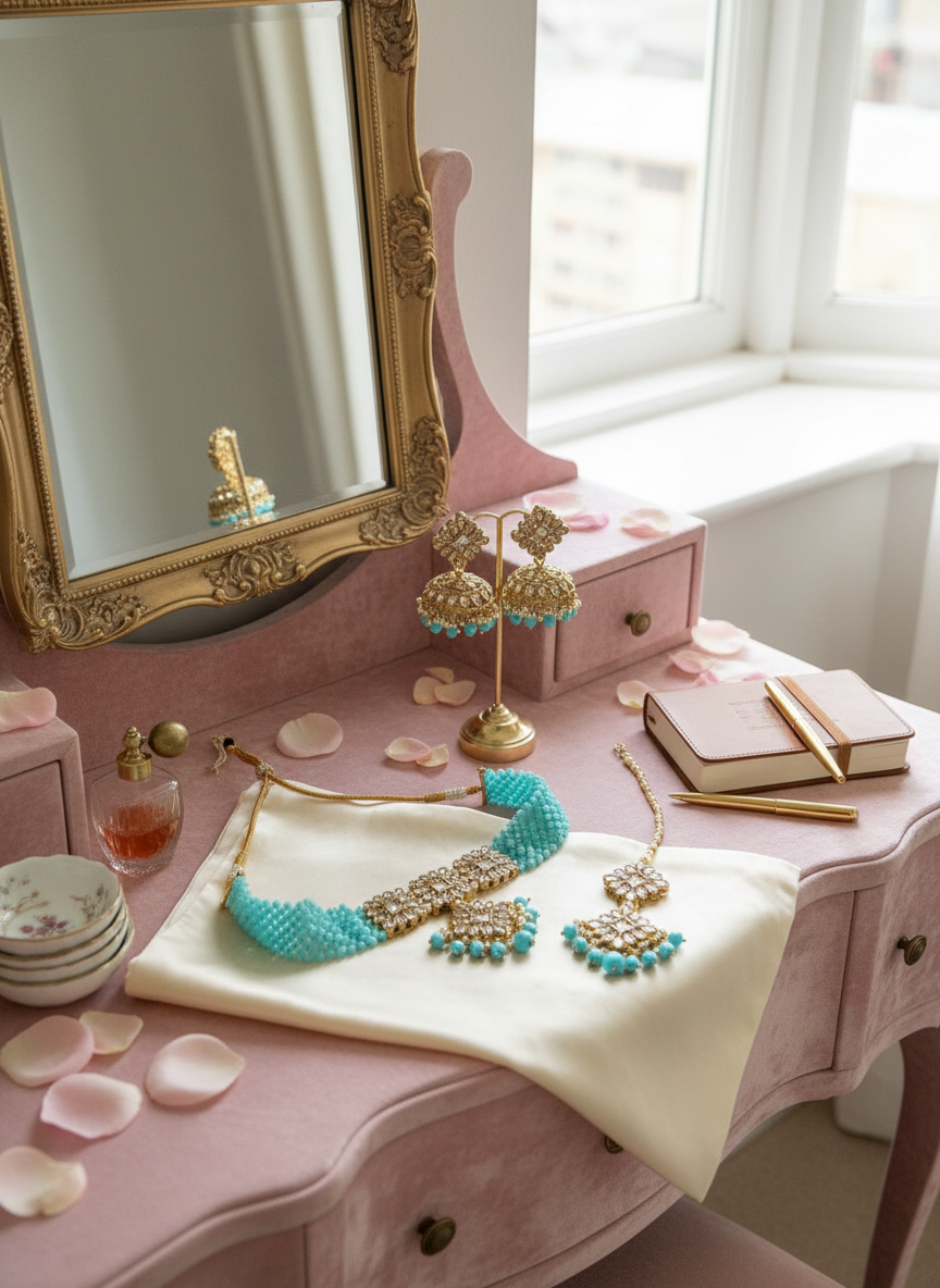 Pink Dresser with Mirror