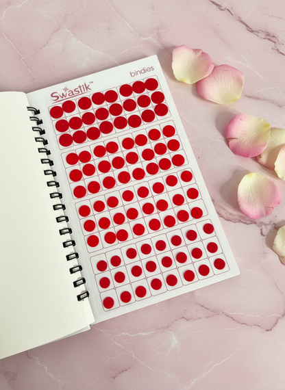 Red Bindi Book with Rose Petals