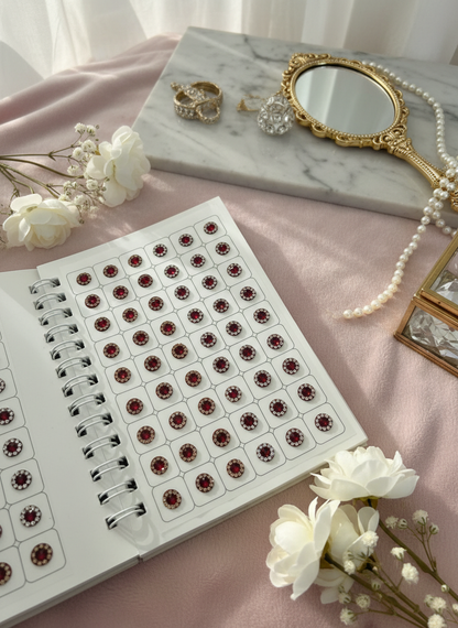 Red maroon crystal bindis catalog