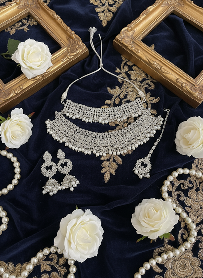 Regal Navy Velvet Bridal Display